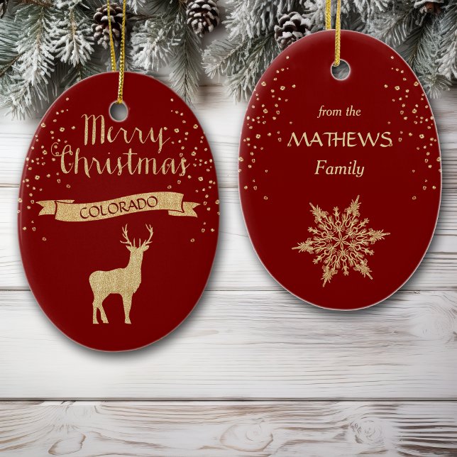 Adorno De Cerámica Faux Purpurina Gold Elk Colorado (Subido por el creador)