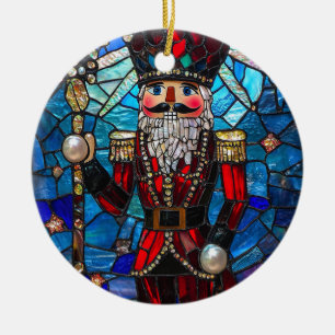 Adorno De Cerámica Faux Sed Glass Nutcracker