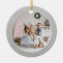 Adorno De Cerámica Faux Silver Purpurina Navidades de fotografía fami