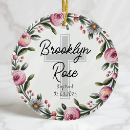 Adorno De Cerámica Favor del bautismo de cristiandad cruzada personal