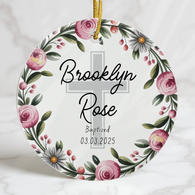 Adorno De Cerámica Favor del bautismo de cristiandad cruzada personal (Subido por el creador)