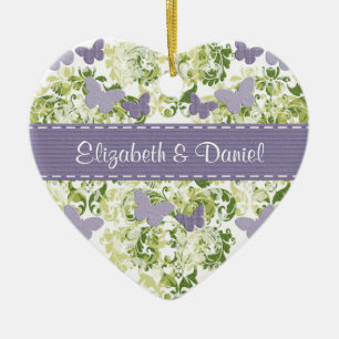 Adorno De Cerámica Favores púrpuras de encargo de la boda del