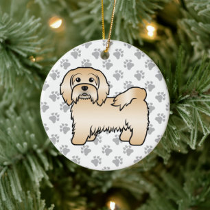 Adorno De Cerámica Fawn Havanese Cute Cartoon Dog Ilustracion
