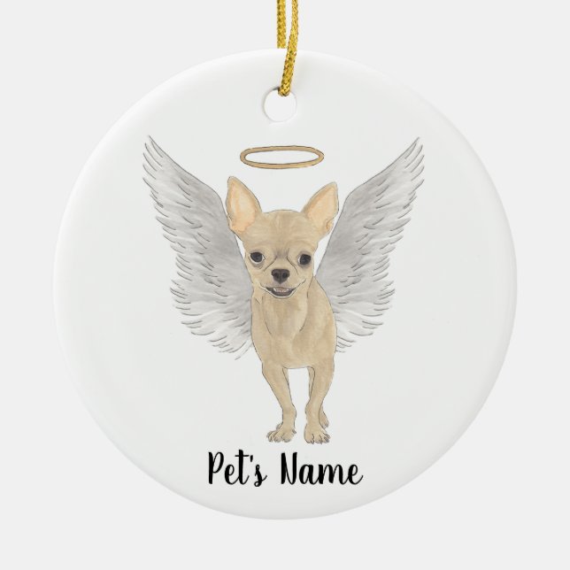 Adorno De Cerámica Fawn Tan Cream Chihuahua (Frente)