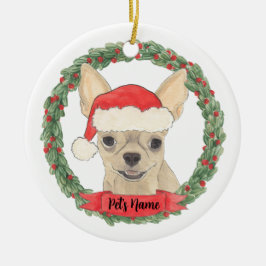 Adorno De Cerámica Fawn Tan Cream Chihuahua personalizado