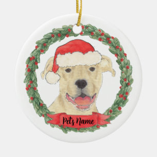 Adorno De Cerámica Fawn Tan Staffy Pitbull Personalizado