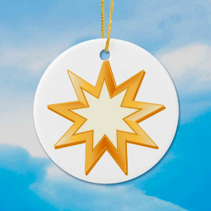 Adorno De Cerámica Fe bahaí, símbolo de oro