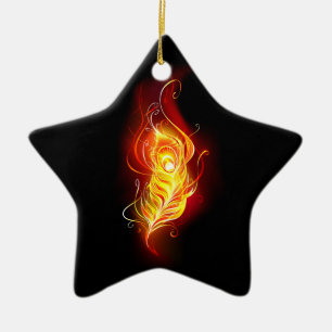 Adorno De Cerámica Feather Peacock