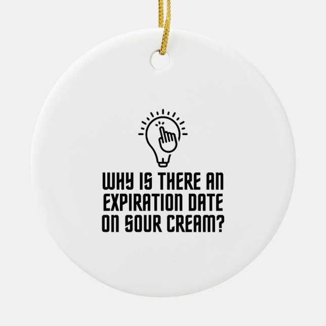 Adorno De Cerámica Fecha de caducidad de la crema agria (Frente)