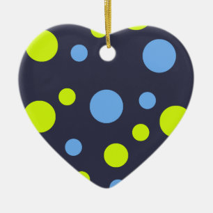 Adorno De Cerámica Felices burbujas azules amarillas