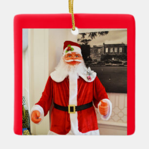 Adorno De Cerámica Felices felicitaciones navideñas por Santa Claus