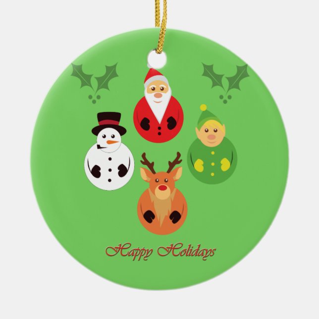 Adorno De Cerámica ¡Felices Fiestas! (Frente)