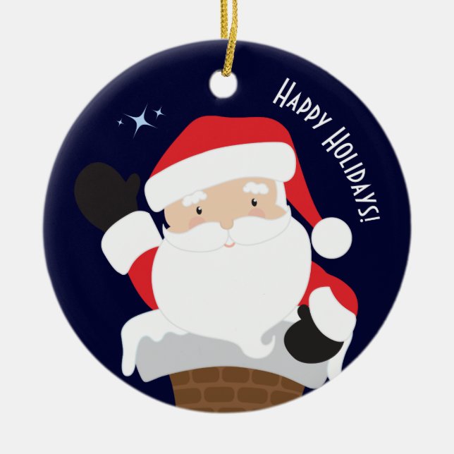 Adorno De Cerámica Felices Fiestas (Frente)
