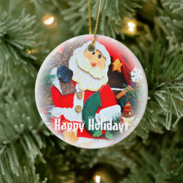 Adorno De Cerámica Felices Fiestas