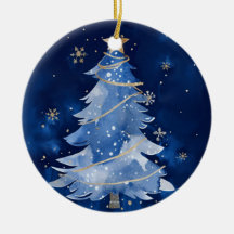 Felices Fiestas Elegante Navidad Oro Azul Marino