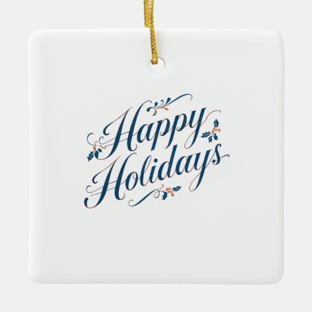 Adorno De Cerámica Felices Fiestas Feliz Navidad Familia Año Nuevo (Anverso)