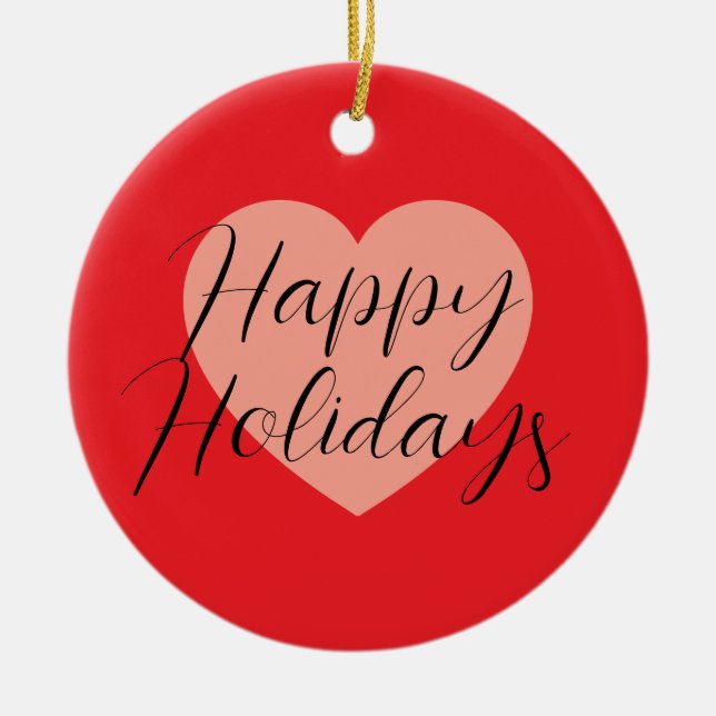 Adorno De Cerámica Felices Fiestas Feliz Navidad Tiempo de Vacaciones (Frente)