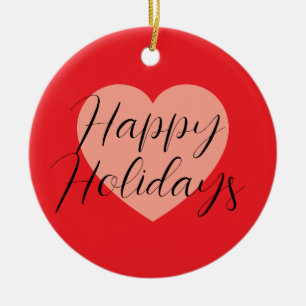 Adorno De Cerámica Felices Fiestas Feliz Navidad Tiempo de Vacaciones
