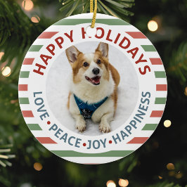 Adorno De Cerámica Felices Fiestas Foto de Mascota