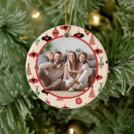 Adorno De Cerámica Felices Fiestas Foto de Navidad Familiar 