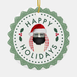 Adorno De Cerámica Felices Fiestas Guay Mr Egg Round