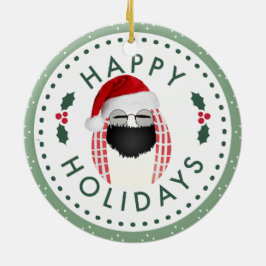 Adorno De Cerámica Felices Fiestas Guay Mr Egg Round