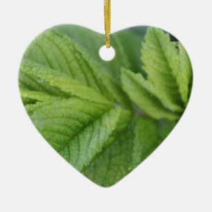 Adorno De Cerámica Felices hojas verdes de la primavera