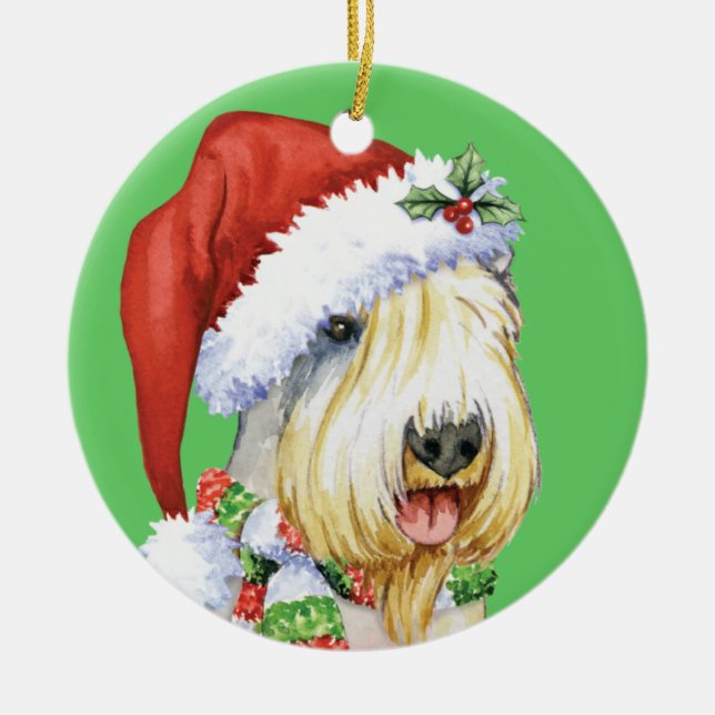 Adorno De Cerámica Felices Howlidays Sealyham Terrier (Frente)