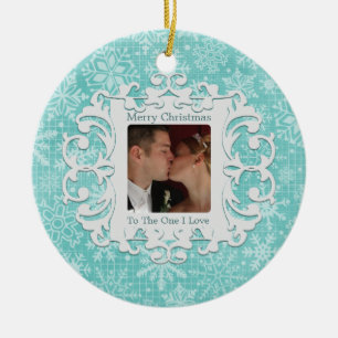 Adorno De Cerámica Felices Navidad a la una foto del personalizado