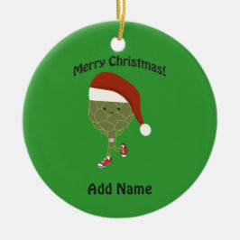 Adorno De Cerámica ¡Felices Navidad! Alcachofa corriente