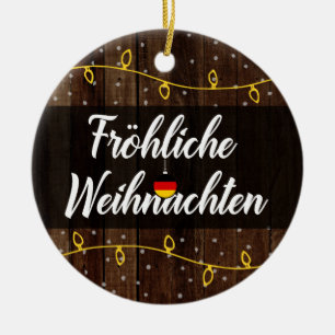 Adorno De Cerámica Felices Navidad alemanas, Fröhliche Weihnachten