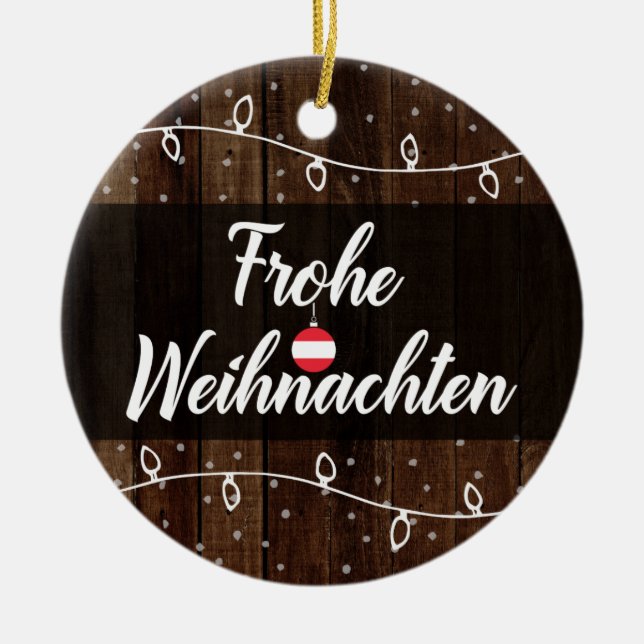 Adorno De Cerámica Felices Navidad austríacas Frohe Weihnachten (Frente)