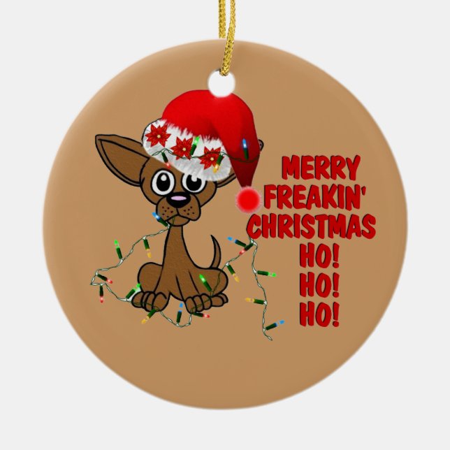 Adorno De Cerámica Felices Navidad Brother de Freakin (Frente)