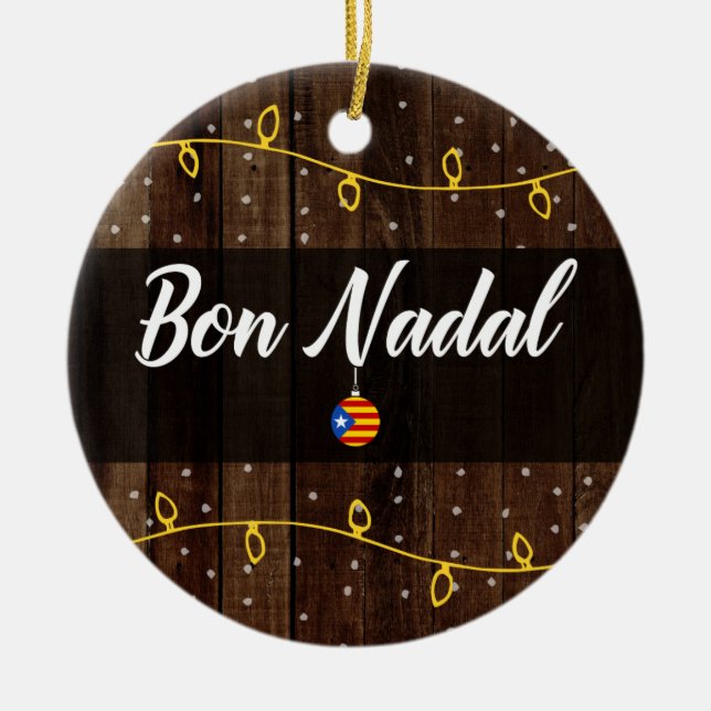 Adorno De Cerámica Felices Navidad catalanas, Estelades, Bon Nadal (Frente)
