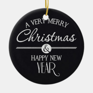 Adorno De Cerámica Felices Navidad de la pizarra y Feliz Año Nuevo