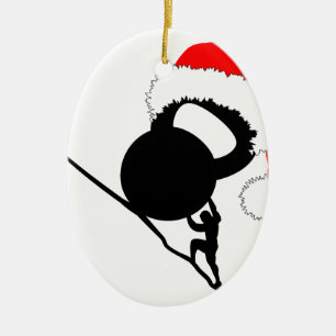 Adorno De Cerámica Felices Navidad de Sisyphus Kettlebell