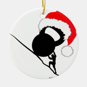 Adorno De Cerámica Felices Navidad de Sisyphus Kettlebell