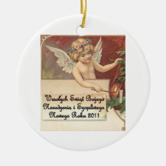 ADORNO DE CERÁMICA FELICES NAVIDAD DE WESOLYCH SWIAT BOZEGO
