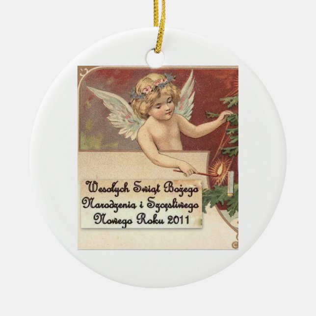 ADORNO DE CERÁMICA FELICES NAVIDAD DE WESOLYCH SWIAT BOZEGO (Frente)