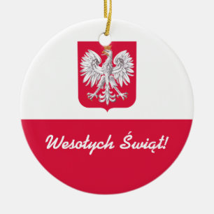 Adorno De Cerámica Felices Navidad de Wesołych Świąt en polaco