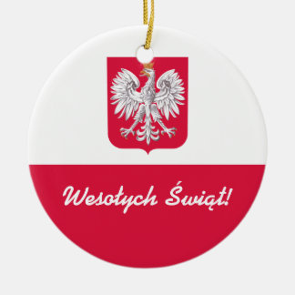 Adorno De Cerámica Felices Navidad de Wesołych Świąt en polaco