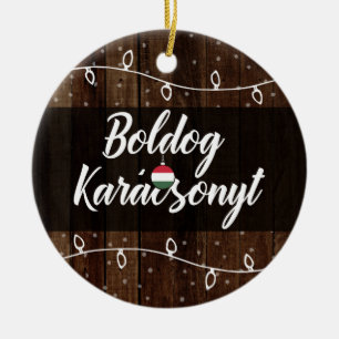 Adorno De Cerámica Felices Navidad húngaras Boldog Karácsonyt