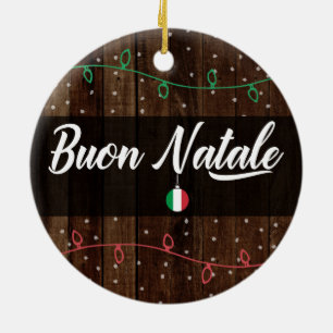 Adorno De Cerámica Felices Navidad italianas, Buon Natale