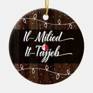 Adorno De Cerámica Felices Navidad maltesas IL-Milied él-Tajjeb