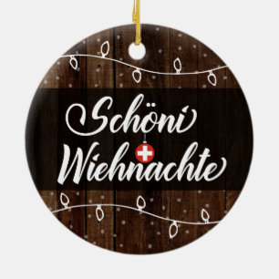 Adorno De Cerámica Felices Navidad suizas, Schöni Wiehnachte