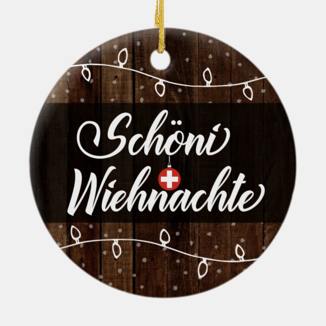 Adorno De Cerámica Felices Navidad suizas, Schöni Wiehnachte (Atrás)