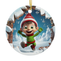 Felices Navidades Elf disfrutando el invierno.