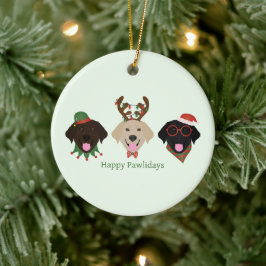 Adorno De Cerámica Felices Pawlidays Labrador Recuperar Perros