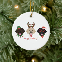Adorno De Cerámica Felices Pawlidays Labrador Recuperar Perros