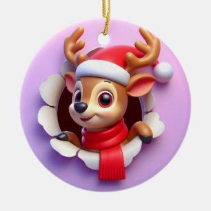 Adorno De Cerámica Felices renos de Santa Lucía en llamas